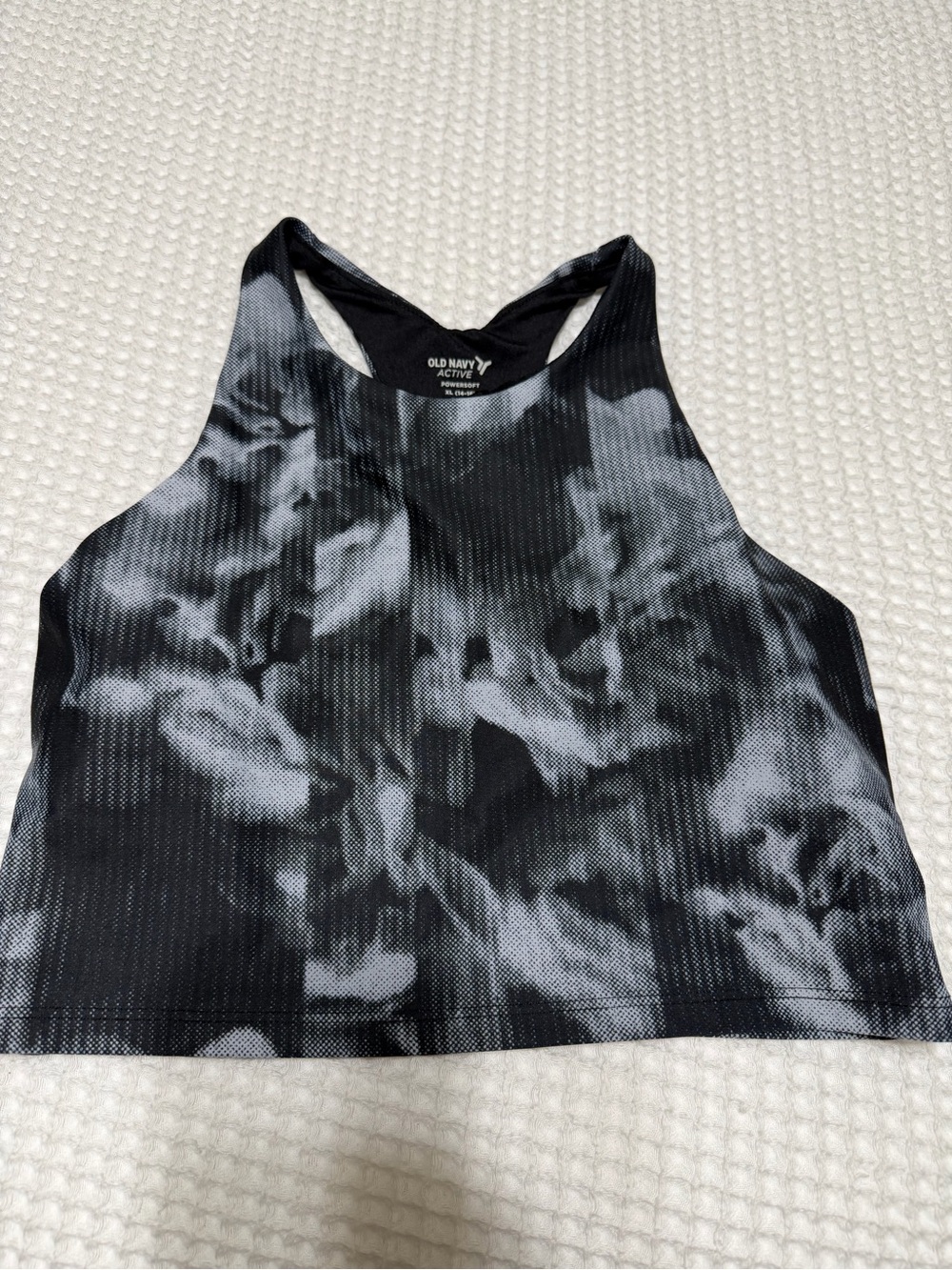 Old Navy Black & Gray Tie-Dye Racerback Sports bra